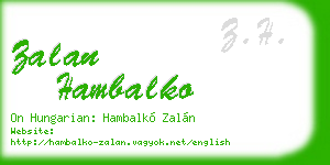 zalan hambalko business card